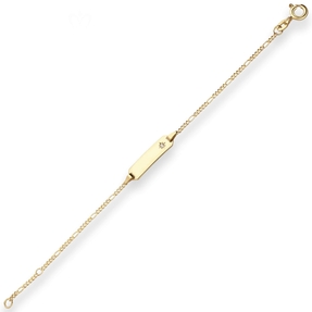 1,5mm Id-Armband Figarokette diamantiert Stern aus 585 Gold Gelbgold 14cm