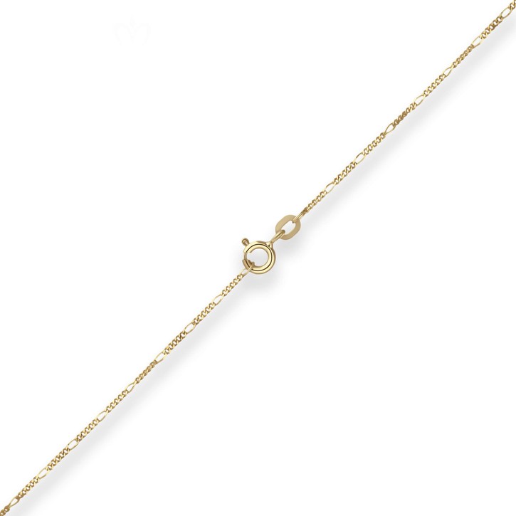 1.1mm Figarokette diamantiert aus 585 Gelbgold 42cm