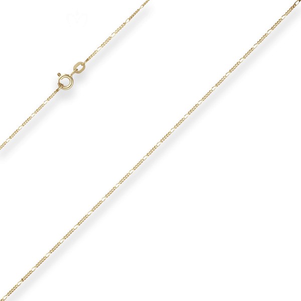 1.1mm Figarokette diamantiert aus 585 Gelbgold 50cm