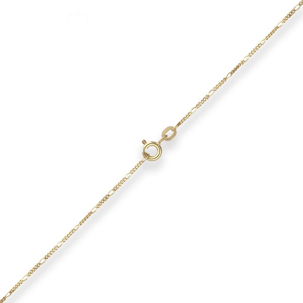 1.1mm Figarokette diamantiert aus 585 Gelbgold 50cm