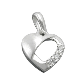 Anhänger kleines Herz 9x9mm mit Zirkonia weiß 925 Silber Kinder Silberanhänger Anhänger kleines Herz 9x9mm mit Zirkonia weiß 925 Silber Kinder Silberanhänger