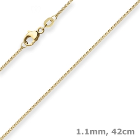 1,1mm Panzerkette Goldkette Collier Halskette aus 750 Gold Gelbgold 42cm