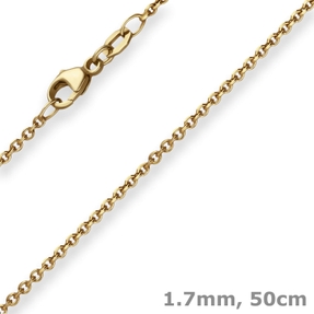 1,7mm Ankerkette Goldkette Collier Halskette aus 750 Gold Gelbgold 50cm