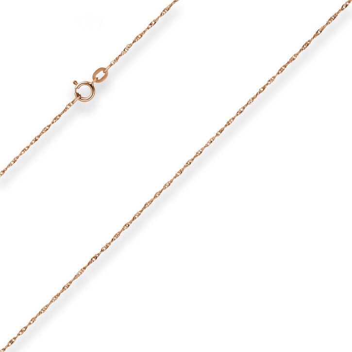 1mm Singapurkette aus 375 Rotgold 45cm
