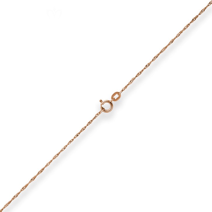1mm Singapurkette aus 375 Rotgold 45cm