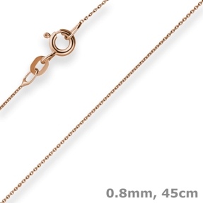 0,8mm Rund-Ankerkette Goldkette Collier Halskette aus 585 Gold Rotgold 45cm 0,8mm Rund-Ankerkette Goldkette Collier Halskette aus 585 Gold Rotgold 45cm
