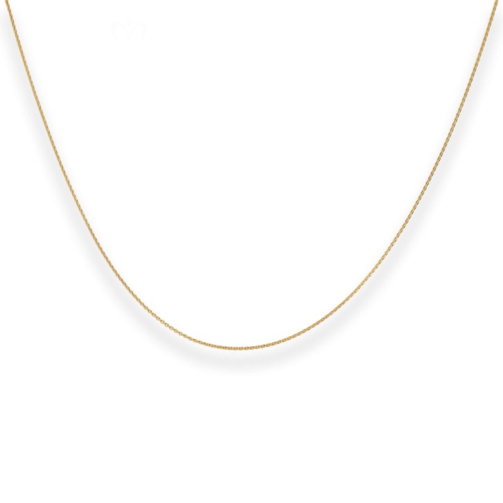 0.8mm Rund-Ankerkette aus 375 Gelbgold 42cm