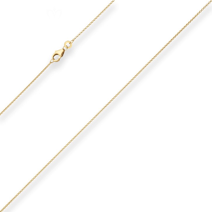 1.1mm Rund-Ankerkette aus 375 Gelbgold 36cm