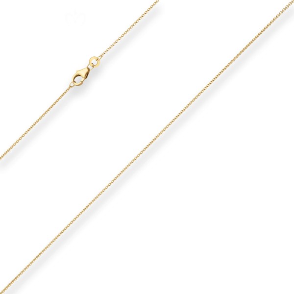 1.1mm Rund-Ankerkette aus 375 Gelbgold 36cm