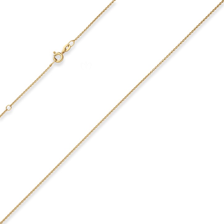 1.1mm Rund-Ankerkette aus 585 Gelbgold 45cm