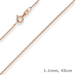 1,1mm Rund-Ankerkette Collier mit Zwischenöse aus 585 Gold Rotgold 45cm 1,1mm Rund-Ankerkette Collier mit Zwischenöse aus 585 Gold Rotgold 45cm