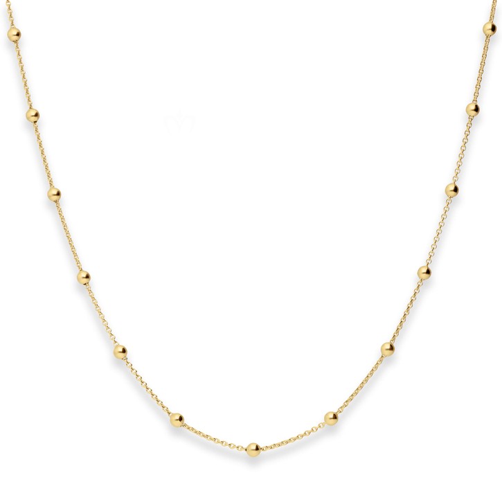 1.3mm Rund-Ankerkette Kugel aus 333 Gelbgold 45cm