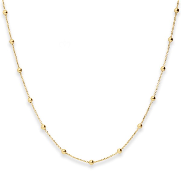 1.3mm Rund-Ankerkette Kugel aus 333 Gelbgold 45cm