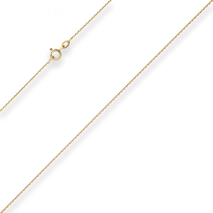 1.2mm Ankerkette diamantiert aus 375 Gelbgold 42cm
