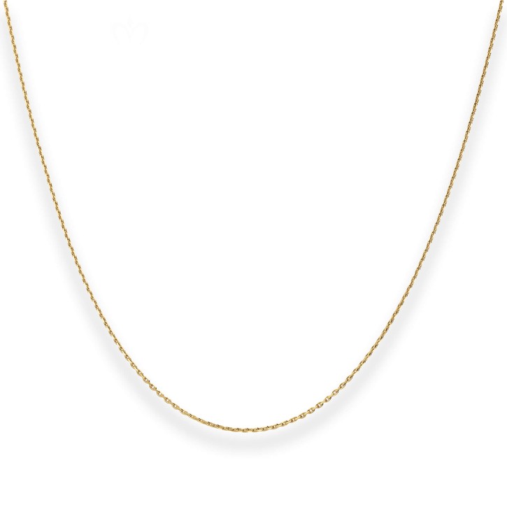 1.2mm Ankerkette diamantiert aus 375 Gelbgold 42cm