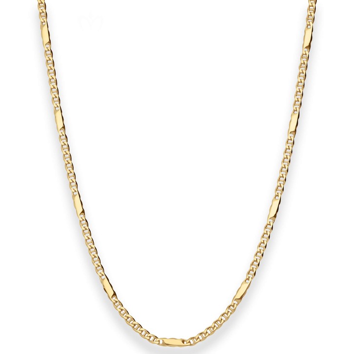 1.9mm Panzerstegkette aus 585 Gelbgold 50cm