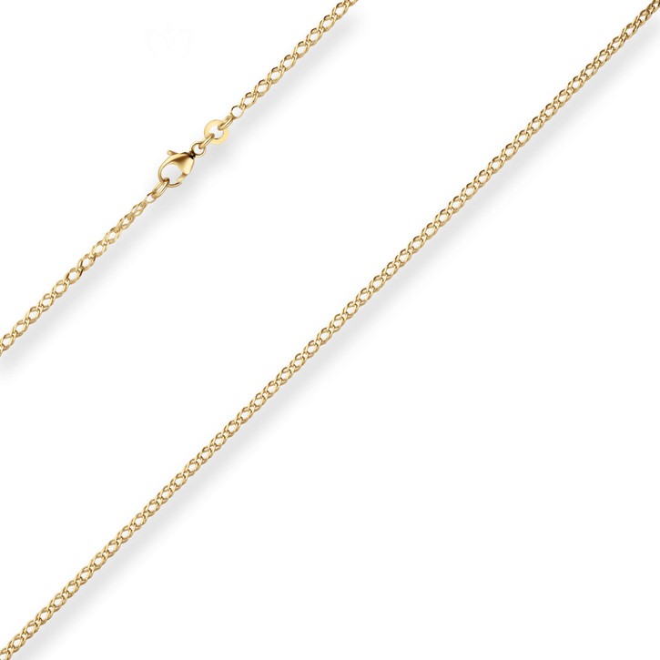 2.1mm Zwillingspanzerkette aus 585 Gelbgold 60cm