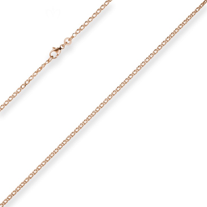 2.1mm Zwillingspanzerkette aus 585 Rotgold 38cm