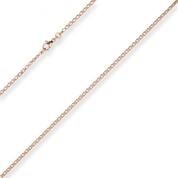 2.1mm Zwillingspanzerkette aus 585 Rotgold 38cm