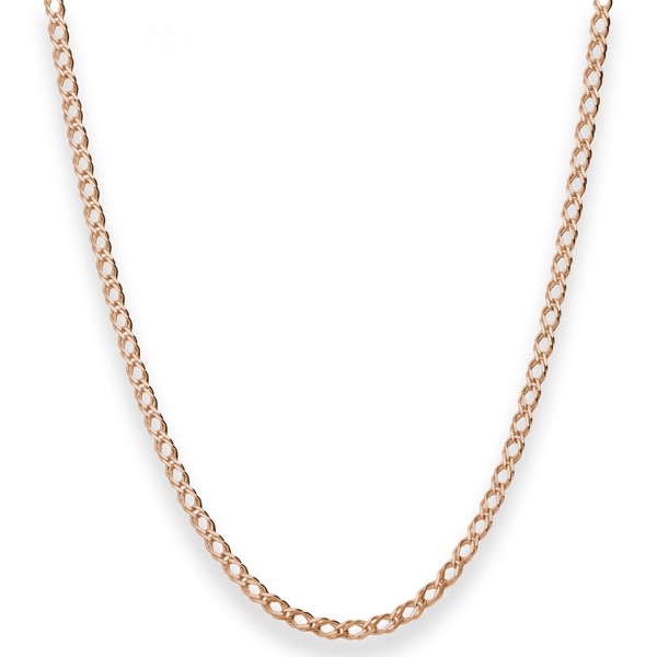 2.1mm Zwillingspanzerkette aus 585 Rotgold 38cm