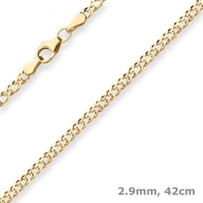 2,9mm Zwillingspanzerkette Collier Halskette aus 333 Gold Gelbgold 42cm