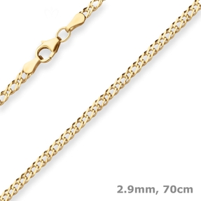 2,9mm Zwillingspanzerkette Collier Halskette aus 333 Gold Gelbgold 70cm