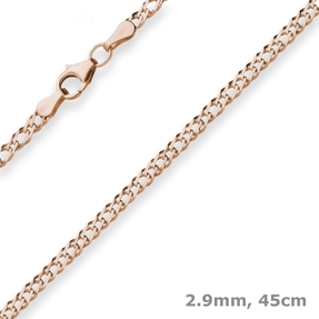 2,9mm Zwillingspanzerkette Collier Halskette aus 585 Gold Rotgold 45cm 2,9mm Zwillingspanzerkette Collier Halskette aus 585 Gold Rotgold 45cm