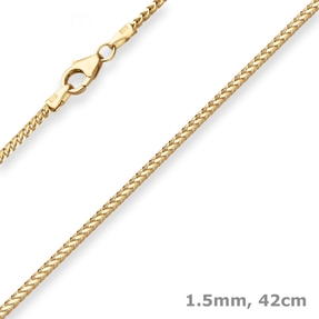 1,5mm Bingokette Collier Halskette aus 333 Gold Gelbgold 42cm