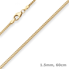 1,5mm Bingokette Collier Halskette aus 585 Gold Gelbgold 60cm