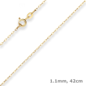 1,1mm Ankerkette flach Collier Halskette aus 333 Gold Gelbgold 42cm