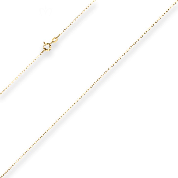 1.1mm Ankerkette flach aus 375 Gelbgold 40cm
