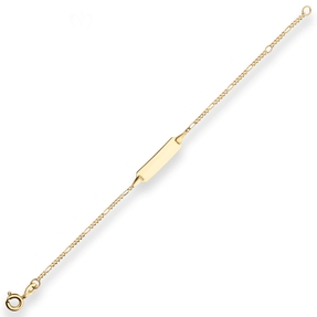 1,5mm Id-Armband Figarokette diamantiert Armschmuck aus 375 Gold Gelbgold 14cm