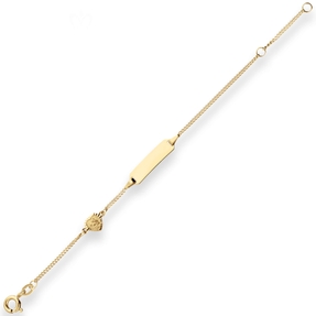 1,4mm Id-Armband Panzerkette Herz mit Engel aus 333 Gold Gelbgold 14cm 1,4mm Id-Armband Panzerkette Herz mit Engel aus 333 Gold Gelbgold 14cm
