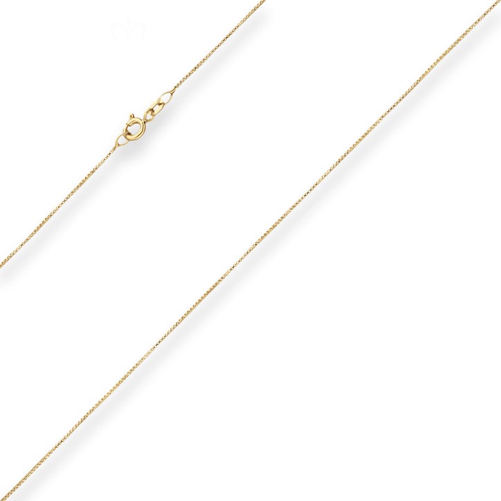 0.8mm Veneziakette rund aus 375 Gelbgold 45cm