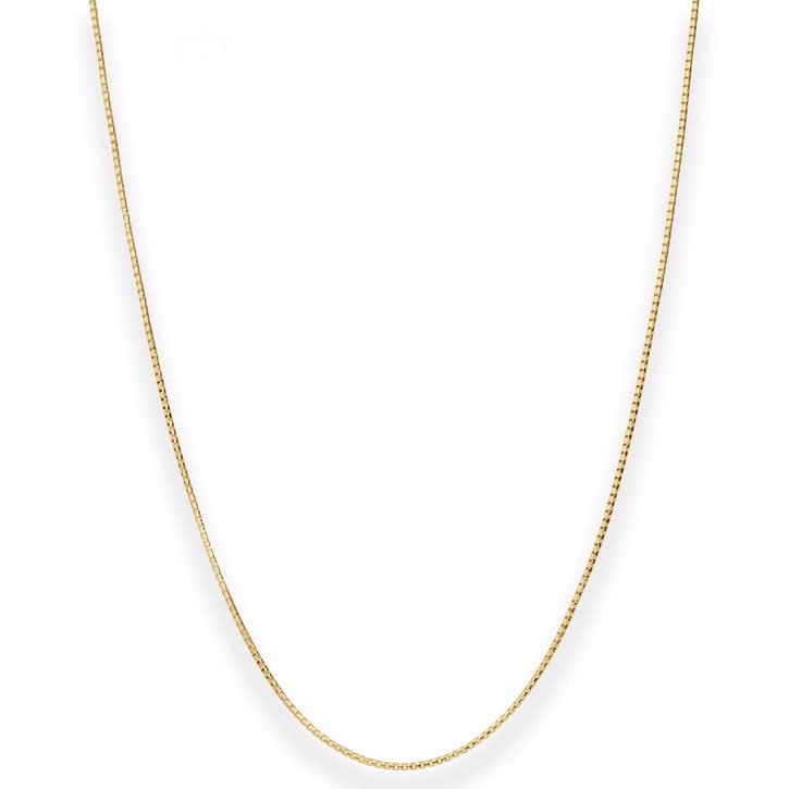 0.8mm Veneziakette rund aus 375 Gelbgold 45cm