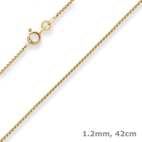 1,2mm Veneziakette rund Collier Halskette aus 333 Gold Gelbgold 42cm