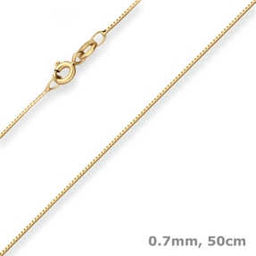 0,7mm Veneziakette Collier Halskette aus 585 Gold Gelbgold 50cm
