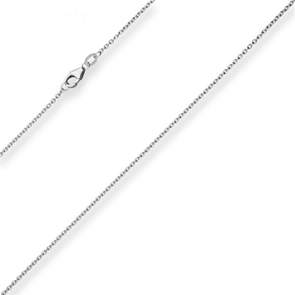 1.7mm Ankerkette flach aus 375 Weißgold 42cm