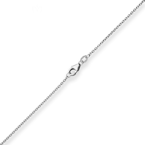 1.7mm Ankerkette flach aus 375 Weißgold 45cm