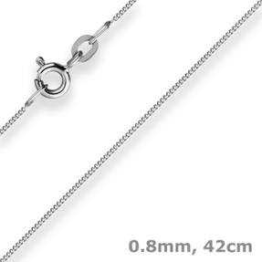 0,8mm Panzerkette Collier Halskette aus 585 Gold Weißgold 42cm