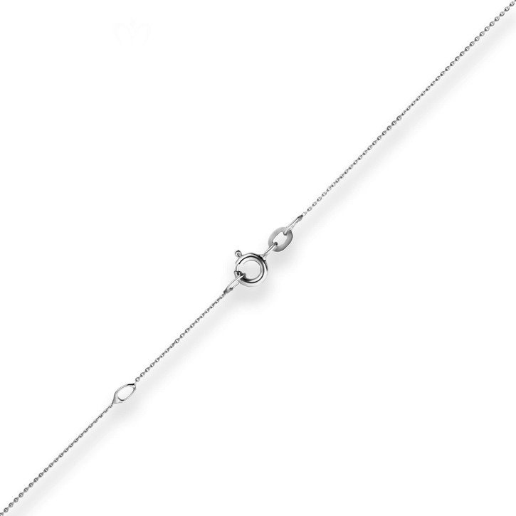 0.8mm Ankerkette flach aus 585 Weißgold 45cm