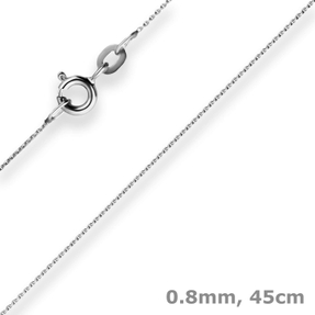 0,8mm Ankerkette flach Collier mit Zwischenöse aus 585 Gold Weißgold 45cm