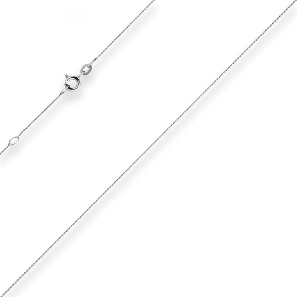 0.8mm Ankerkette flach aus 585 Weißgold 45cm