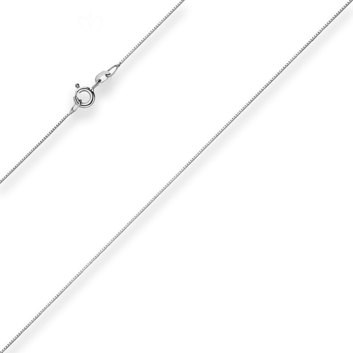 0.6mm Veneziakette aus 585 Weißgold 38cm