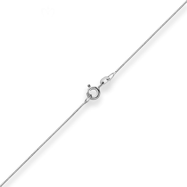 0.6mm Veneziakette aus 585 Weißgold 38cm