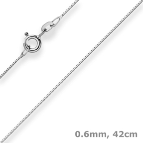 0,6mm Veneziakette Collier Halskette aus 585 Gold Weißgold 42cm