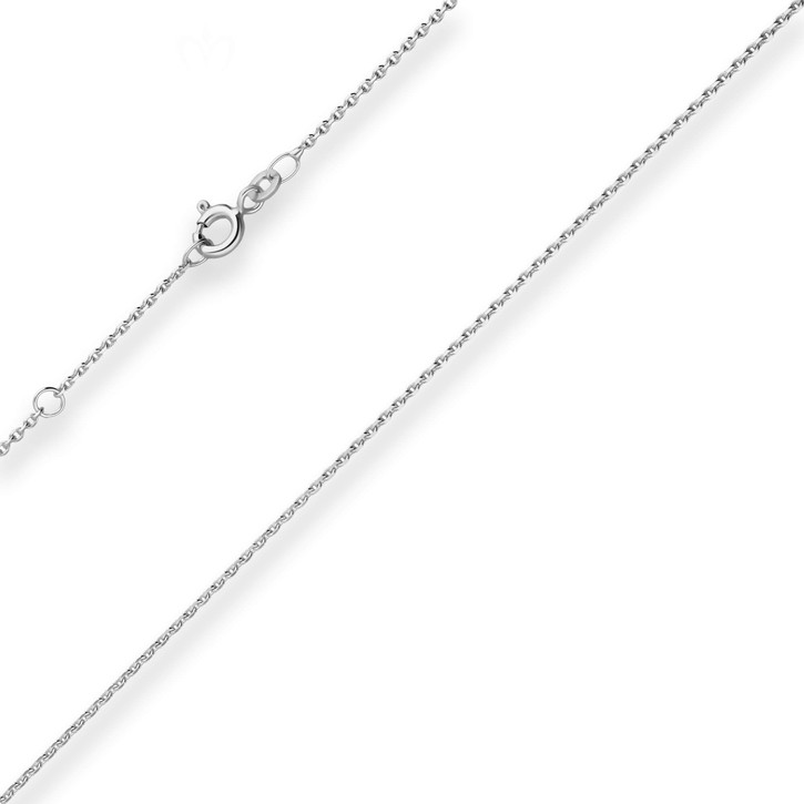 1.3mm Ankerkette diamantiert aus 925 Silber rhodiniert 45cm