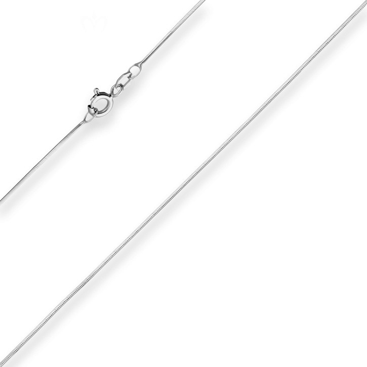 0.8mm Schlangenkette diamantiert aus 925 Silber rhodiniert 40cm