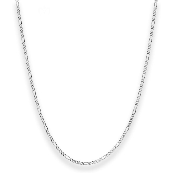 1.9mm Figarokette diamantiert aus 925 Silber rhodiniert 40cm