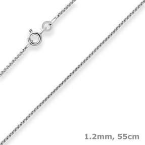1,2mm Veneziakette rund Kette Collier Halskette aus 925 Silber rhodiniert 55cm